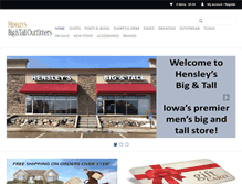 Tablet Screenshot of hensleysbigandtall.com